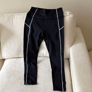 FP Movement by Free People Black Leggings with Gray Stripes